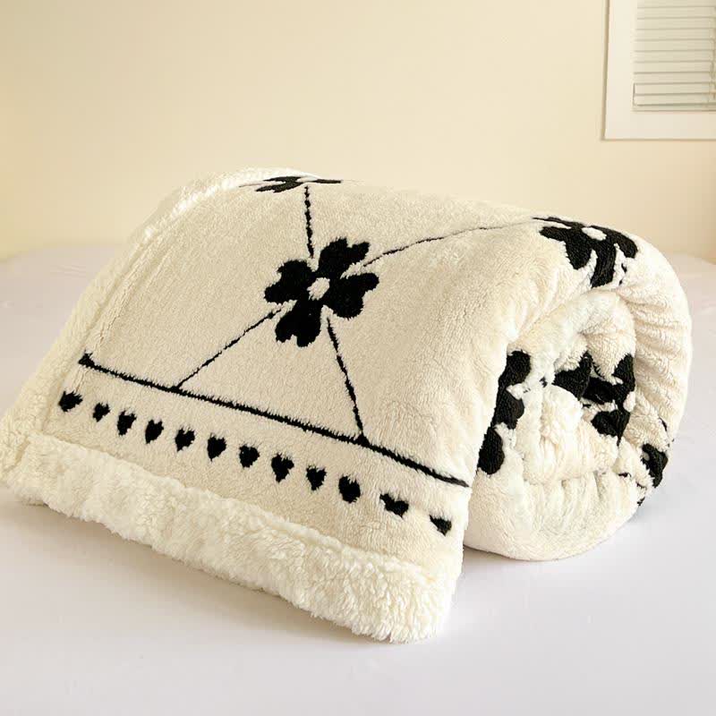 Diamond Checkered Flower Throw Blanket - image 9