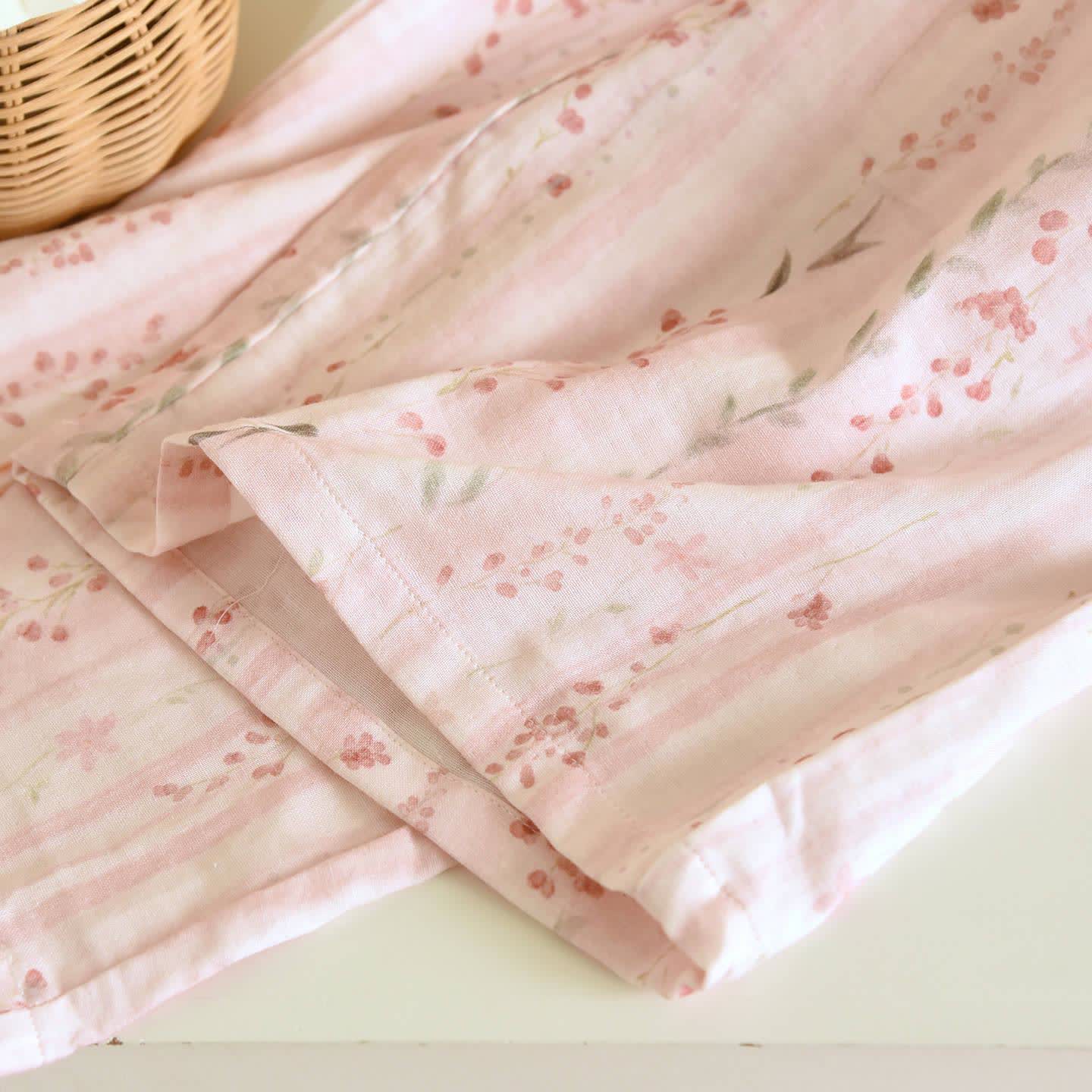 Pink Striped Floral Kimono Loungewear Set - image 11