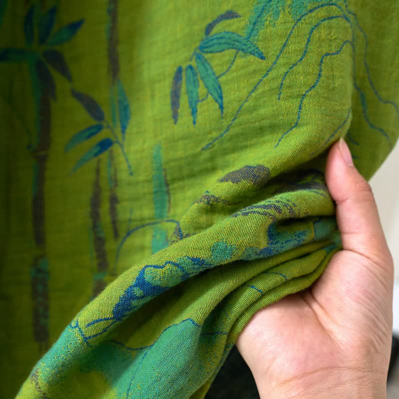 Two-Tone Bamboo Cotton Gauze Kimono Robe - image 12