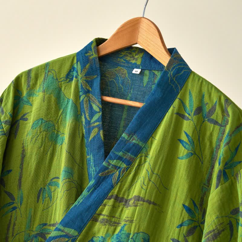 Two-Tone Bamboo Cotton Gauze Kimono Robe - image 6
