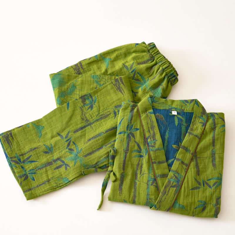 Bamboo Cotton Gauze Kimono Loungewear Set - image 3