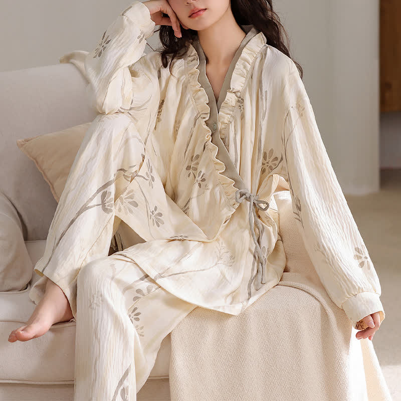Artistic Flower Kimono Loungewear Set - 2XL - image 0