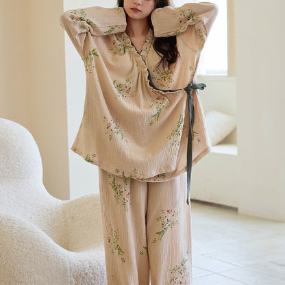 Botanical Leaf Kimono Loungewear Set - 2XL - image 0
