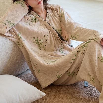 Botanical Leaf Kimono Loungewear Set - image 5