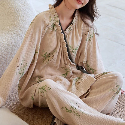 Botanical Leaf Kimono Loungewear Set - image 6