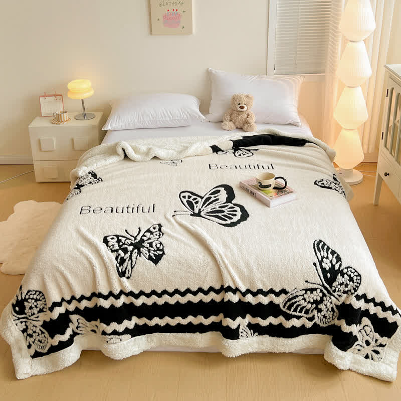 Butterfly Jacquard Warm Throw Blanket - Blanket - Queen - image 0
