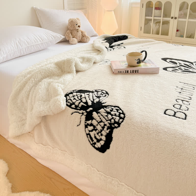 Butterfly Jacquard Warm Throw Blanket - image 5
