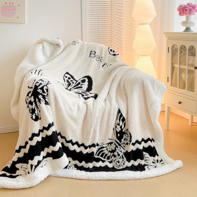 Butterfly Jacquard Warm Throw Blanket - image 12