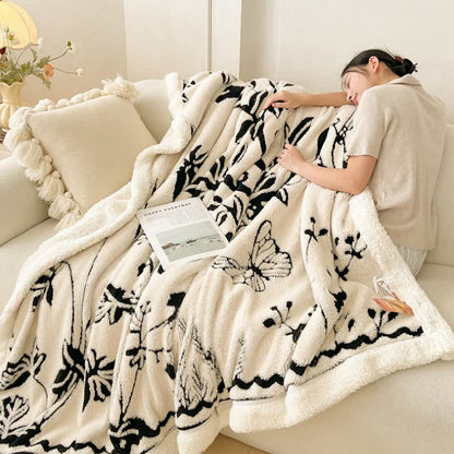 Botanical Leaf Butterfly Warm Throw Blanket - image 7