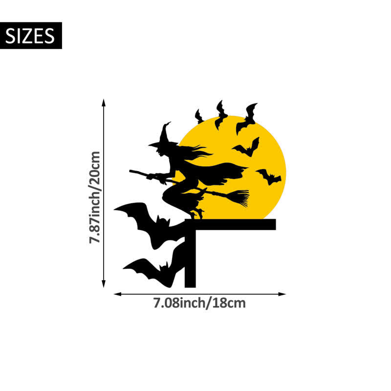 Witch & Bats Halloween Door Corner Decoration - image 2