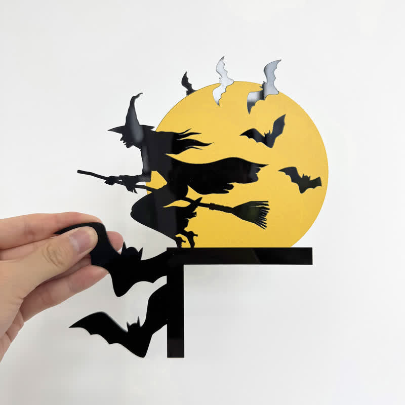 Witch & Bats Halloween Door Corner Decoration - image 1
