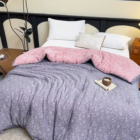 Branch Floral Cotton Gauze Jacquard Quilt - Winter Quilt - King - image 0