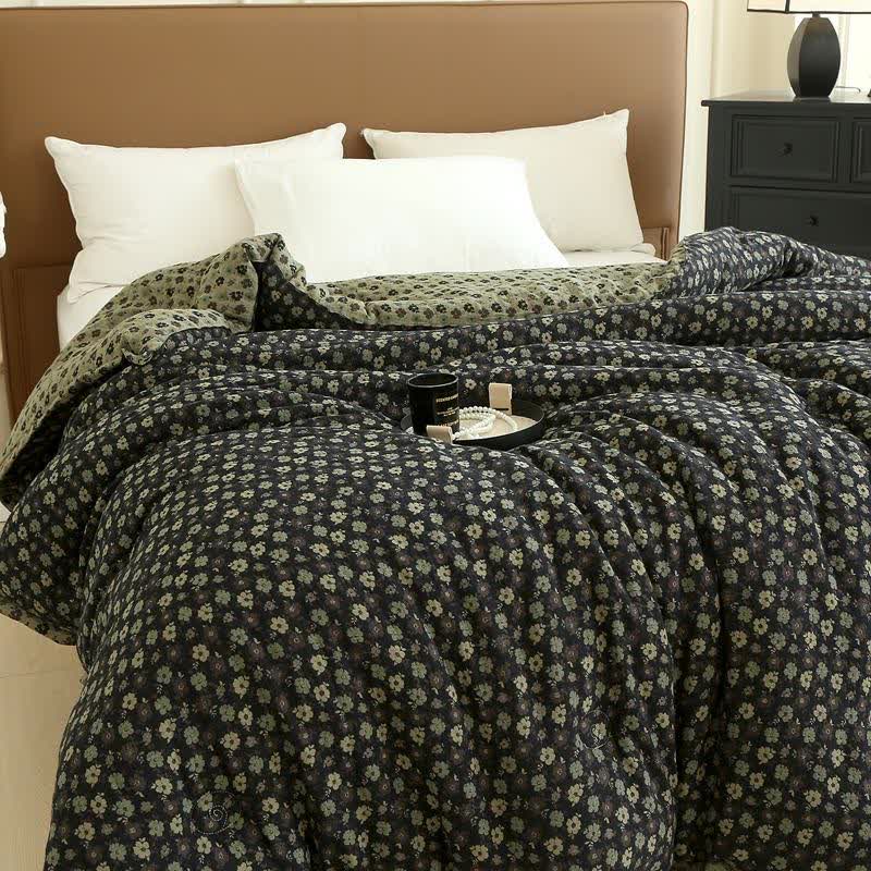 Retro Floral  Cotton Gauze Jacquard Quilt - image 1