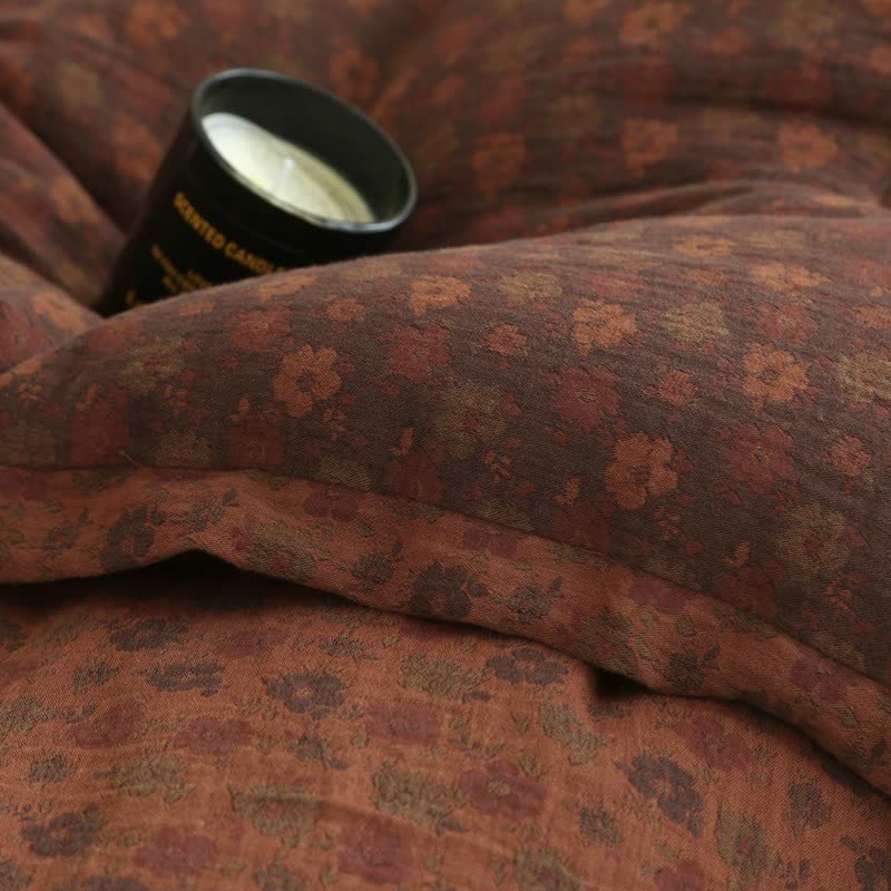 Retro Floral  Cotton Gauze Jacquard Quilt - image 14