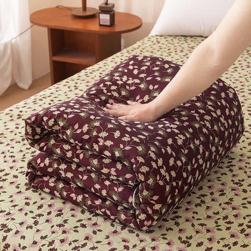 Botanical Leaf Cotton Gauze Jacquard Quilt - Winter Quilt - Queen - image 1