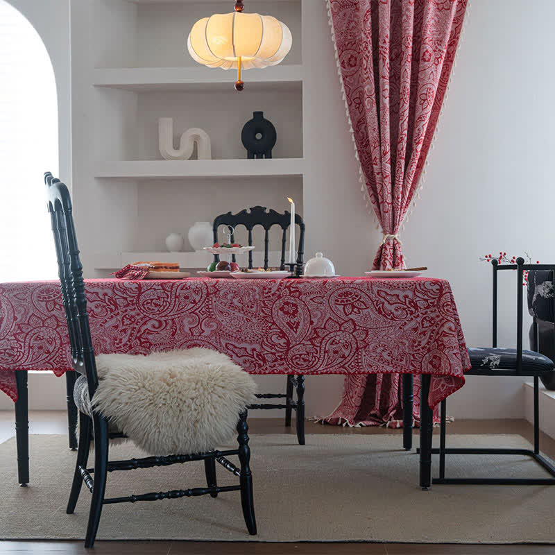 Ethnic Style Paisley Pattern Jacquard Tablecloth - image 1