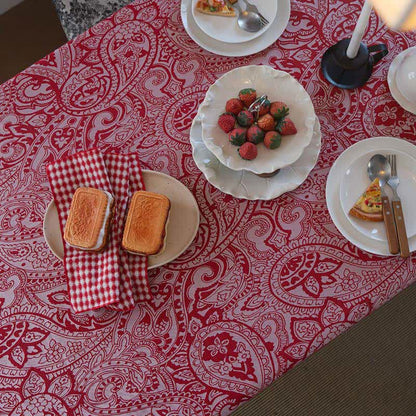 Ethnic Style Paisley Pattern Jacquard Tablecloth - image 4