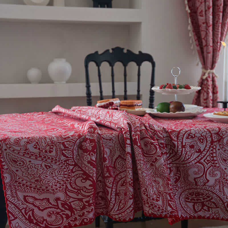 Ethnic Style Paisley Pattern Jacquard Tablecloth - image 5