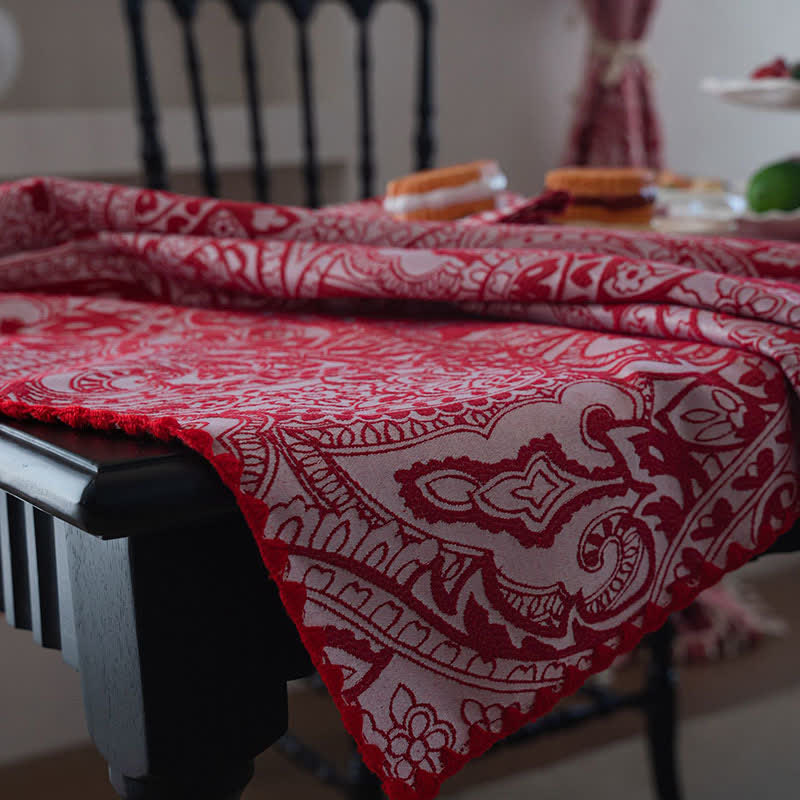 Ethnic Style Paisley Pattern Jacquard Tablecloth - image 8