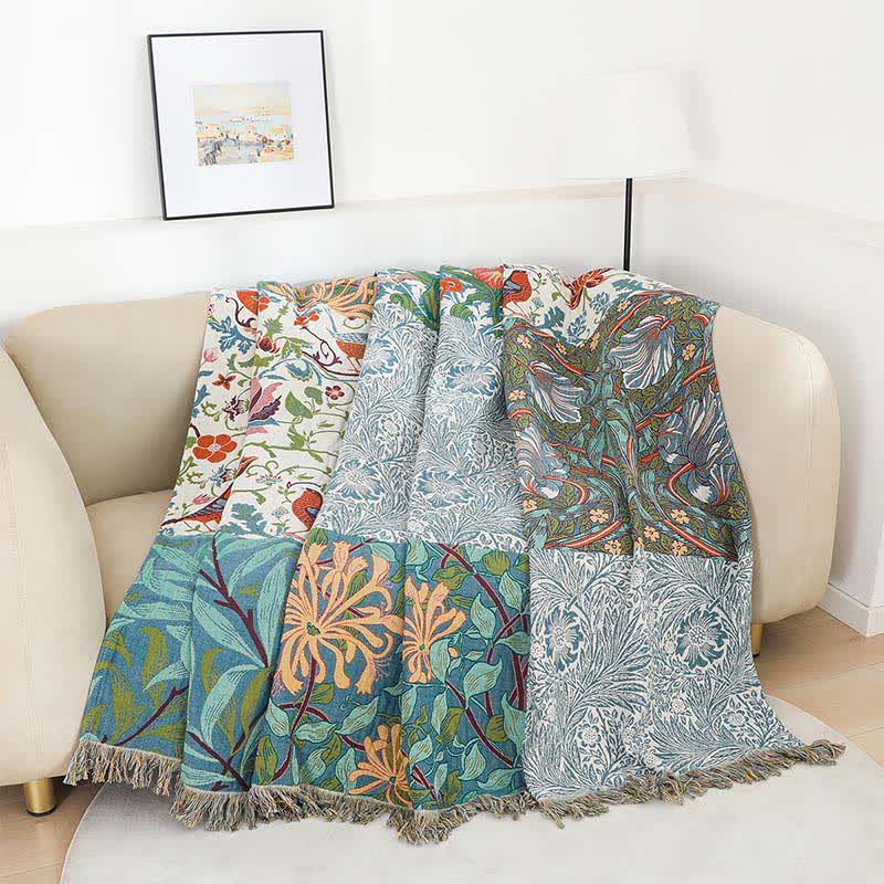 Floral Patchwork Natural Cotton Gauze Quilt - image 4