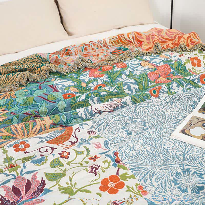 Floral Patchwork Natural Cotton Gauze Quilt - image 5