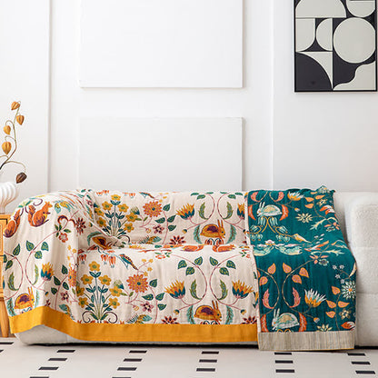 Forest Squirrel Rabbit Natural Cotton Quilt - image 2