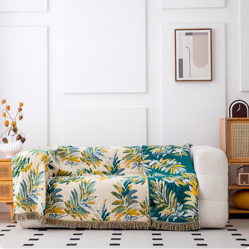 Gradient leaf Natural Cotton Gauze Quilt - image 3