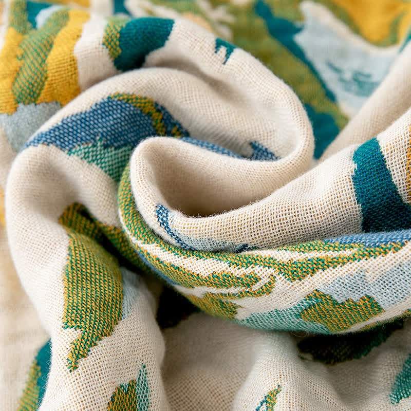 Gradient leaf Natural Cotton Gauze Quilt - image 4