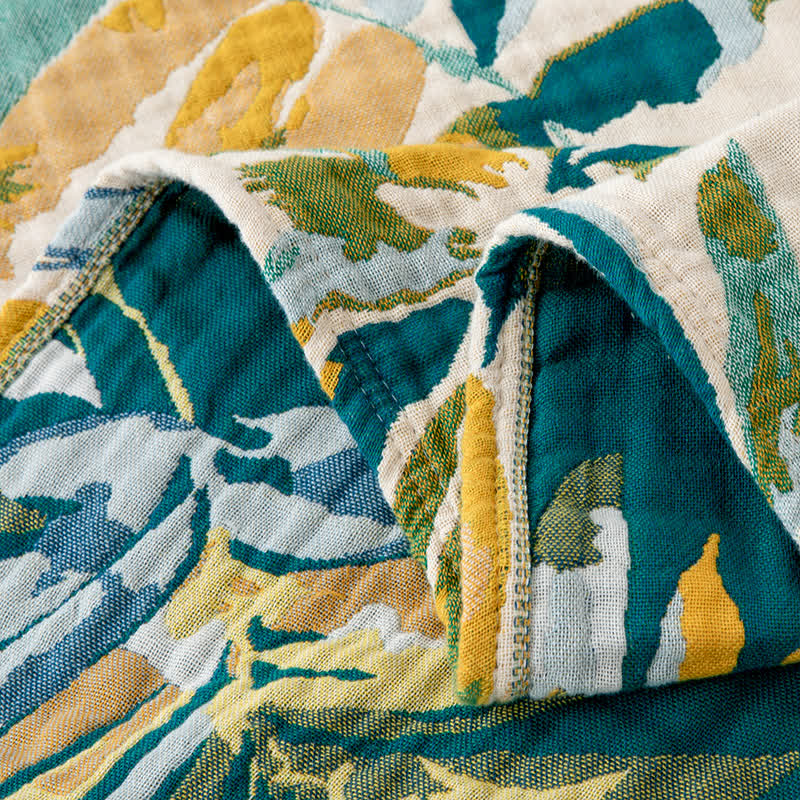 Gradient leaf Natural Cotton Gauze Quilt - image 5