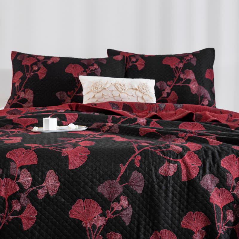 Ginkgo Leaf Organic Cotton Reversible Quilt - image 11