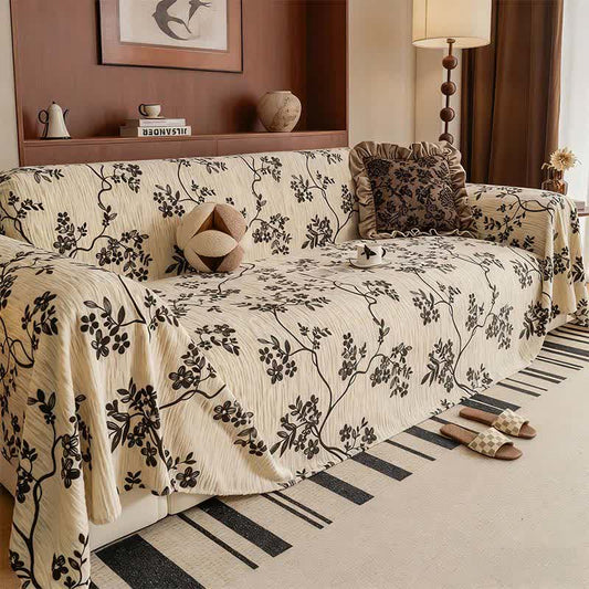 Chenille Floral Branch Sofa Throw Blanket - 71"  x 134 - image 0