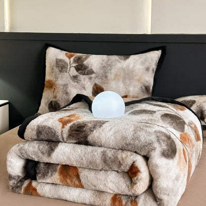 Leaf Print Reversible Throw Blanket - image 4