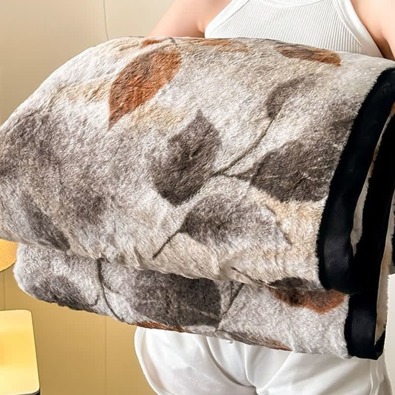 Leaf Print Reversible Throw Blanket - image 3