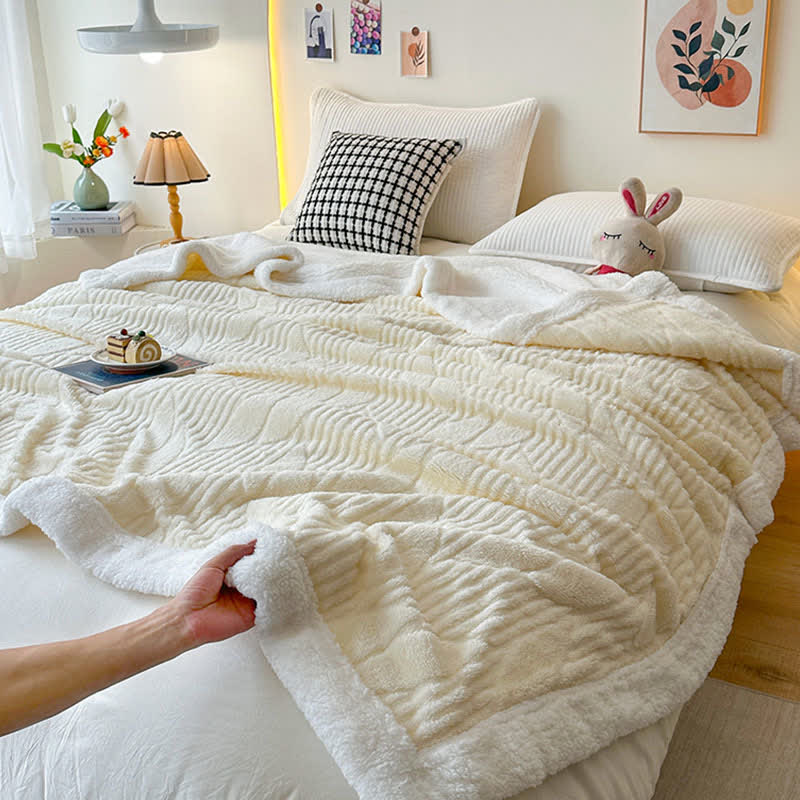 Leaf Textured Sherpa Throw Blanket - image 3