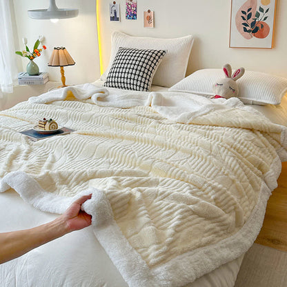 Leaf Textured Sherpa Throw Blanket - image 3