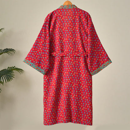 Maple Leaf Organic Cotton Kimono Robe - image 4