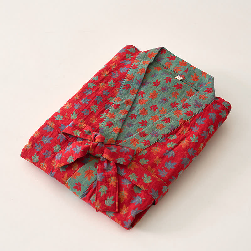 Maple Leaf Organic Cotton Kimono Robe - image 5