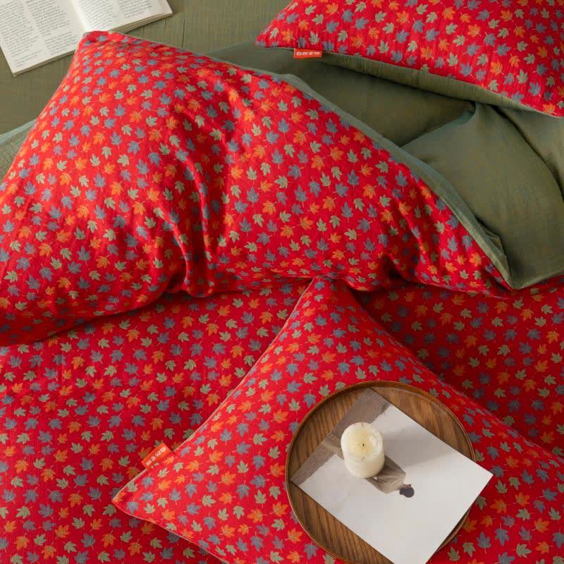 Maple Leaf Cotton Gauze Bedding Set(4PCS) - image 5