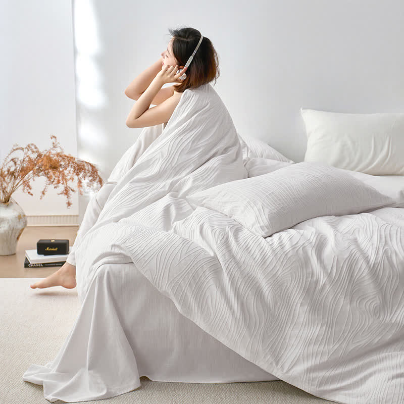 Minimalist Tree Rings Cotton Bedding Set(3PCS) - Cal King - image 0