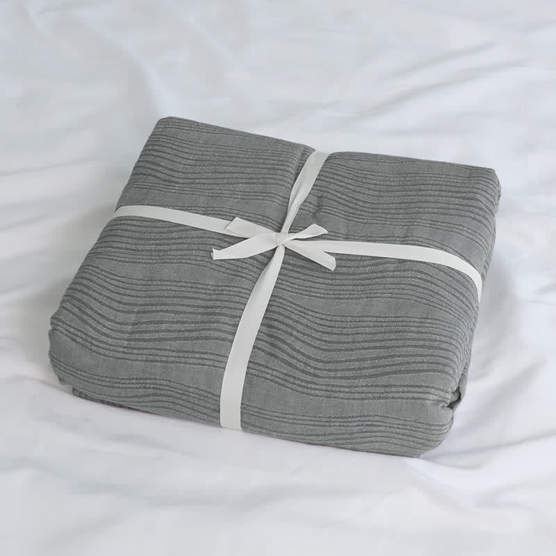 Neutral Wave Pattern Cotton Bedding Set(3PCS) - image 6