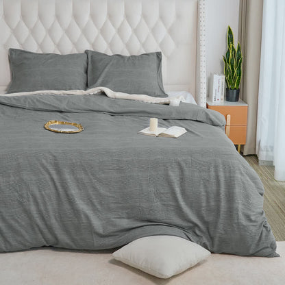 Neutral Wave Pattern Cotton Bedding Set(3PCS) - image 2
