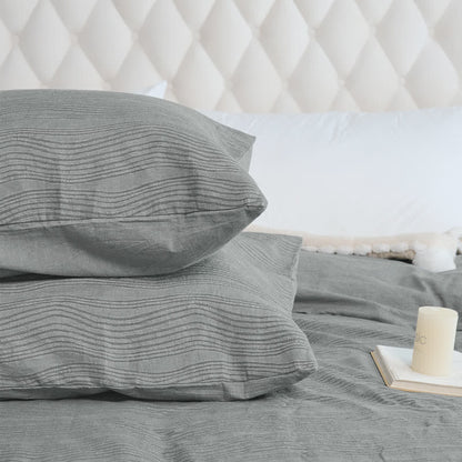 Neutral Wave Pattern Cotton Bedding Set(3PCS) - image 5