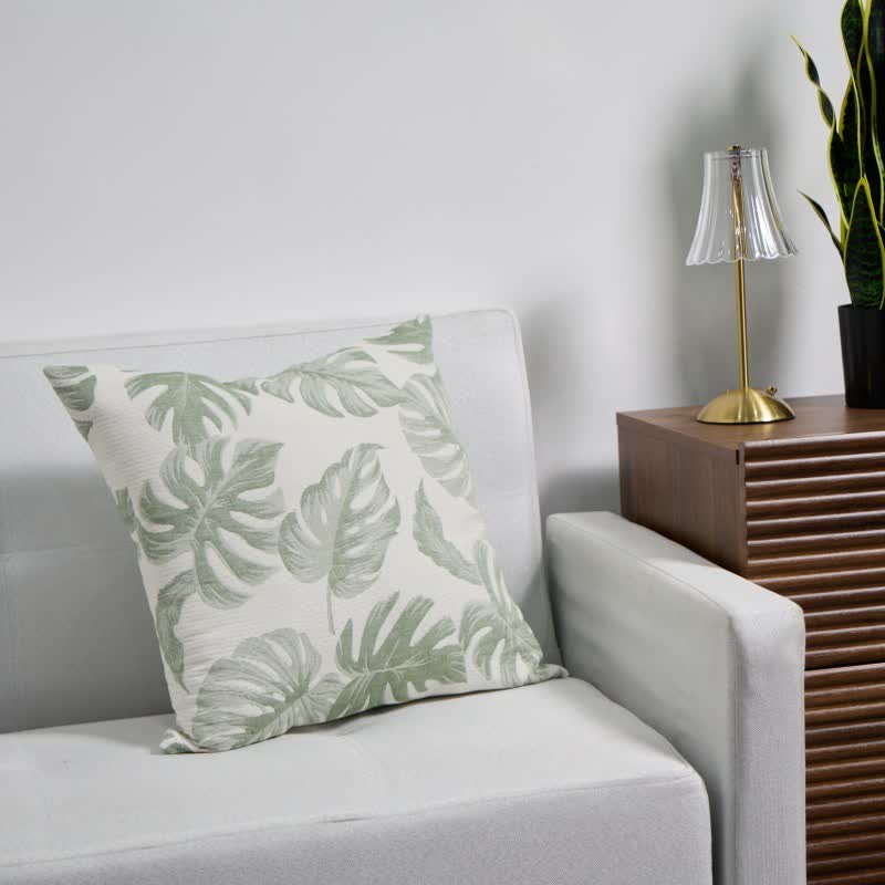 Monstera Cotton Gauze Jacquard Square Pillowcases(2PCS) - image 3