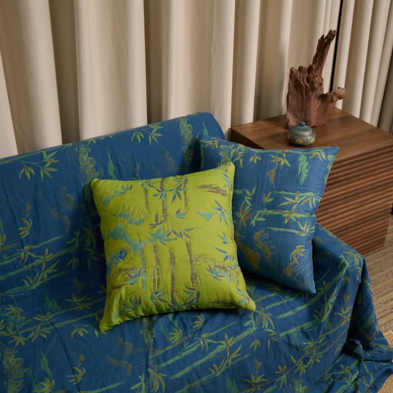 Bamboo Cotton Gauze Jacquard Square Pillowcases(2PCS) - image 0