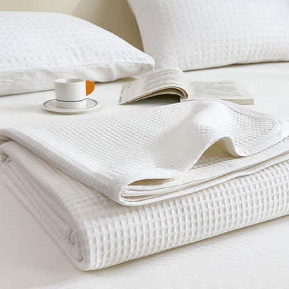 Solid Color Simple Cotton Waffle Quilt - image 5