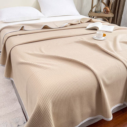 Solid Color Simple Cotton Waffle Quilt - image 9