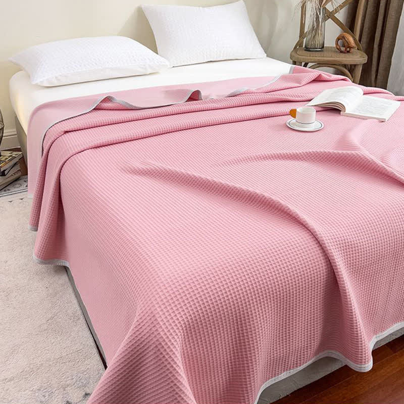 Solid Color Simple Cotton Waffle Quilt - image 11