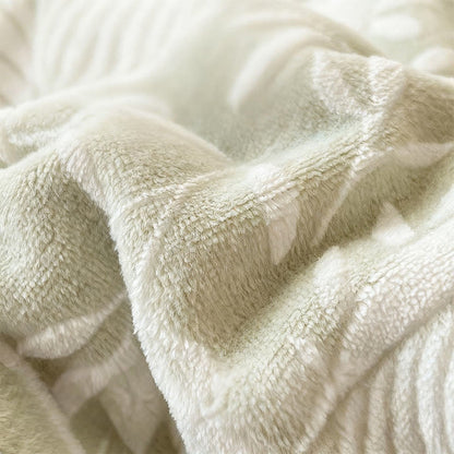 Green Leaf Textured Warm Throw Blanket - image 3