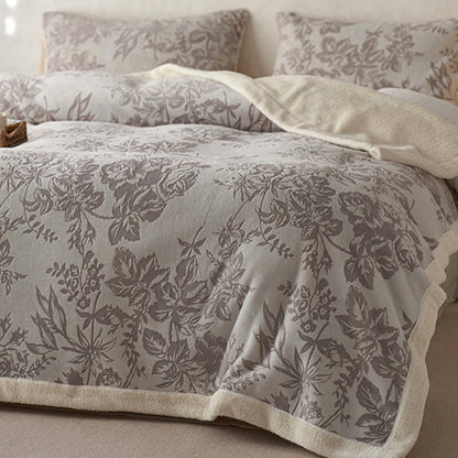 Botanical Floral Jacquard Warm Throw Blanket - image 7