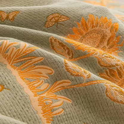 Sunflower Cotton Gauze Reversible Bedding Set(4PCS) - image 9